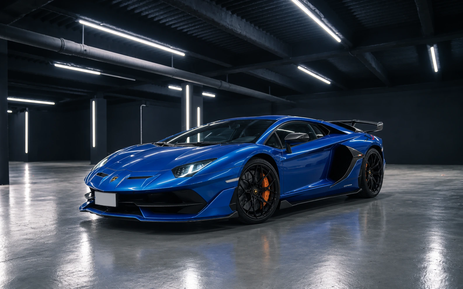 Noleggio Lamborghini Aventador SVJ Blu a Taormina | Rial Rent