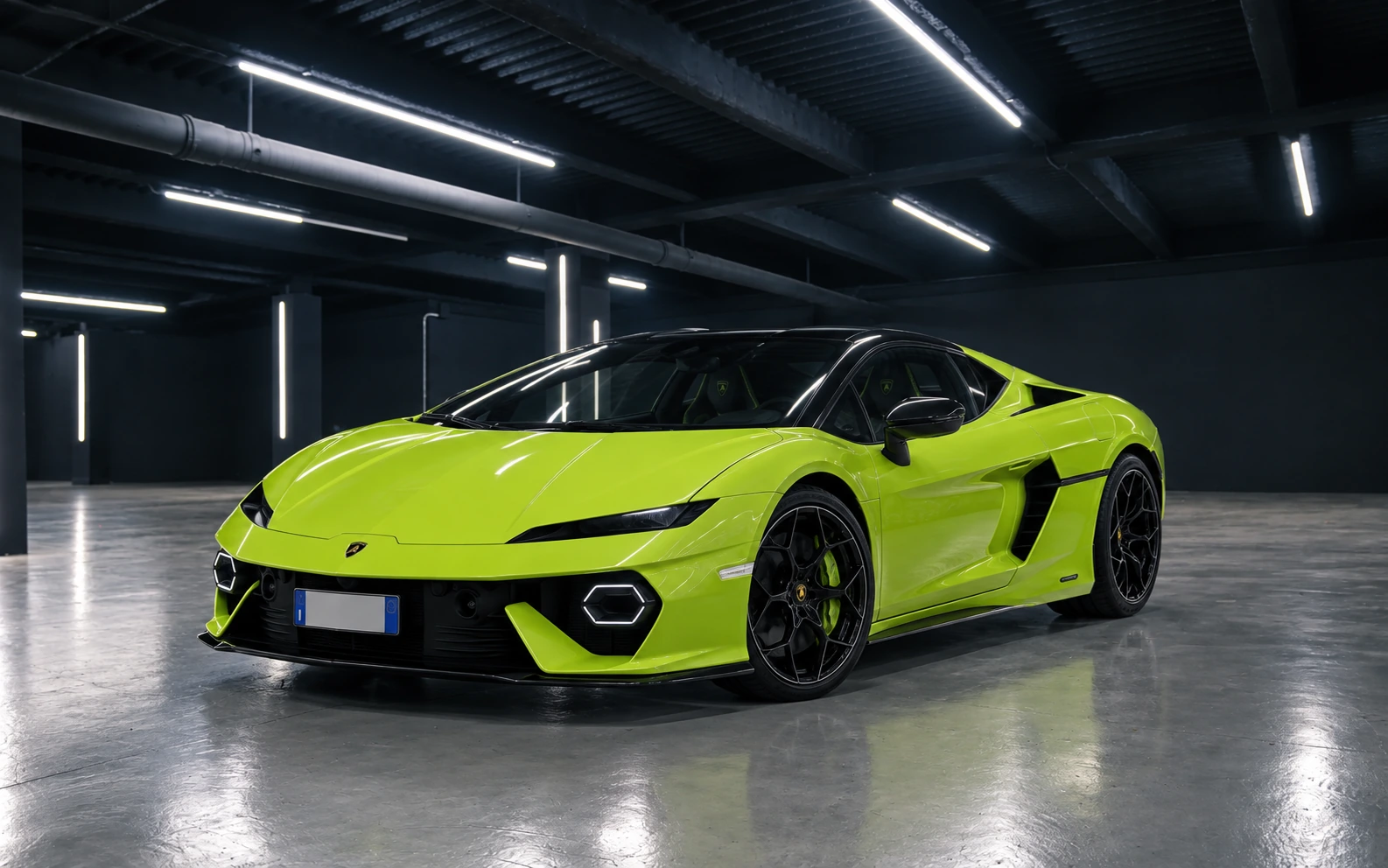 Noleggio Lamborghini Temerario Verde Scandal a Taormina | Rial Rent